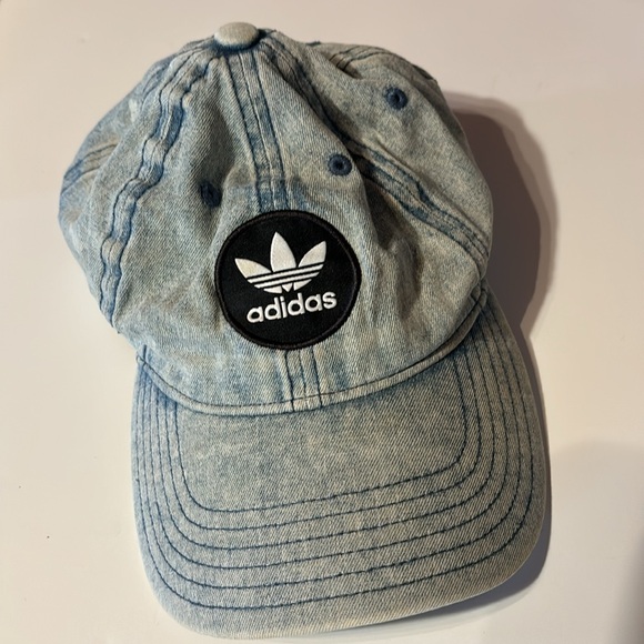 Adidas Trifoil Denim Dads Hat Acid Stone Wash Adjustable - Picture 4 of 6